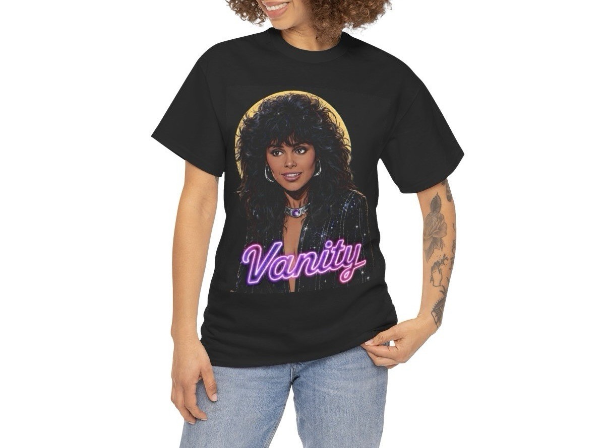 Vanity T Shirt – Denise Matthews Vanity 6 80’s Pop Retro Art Tribute Tee