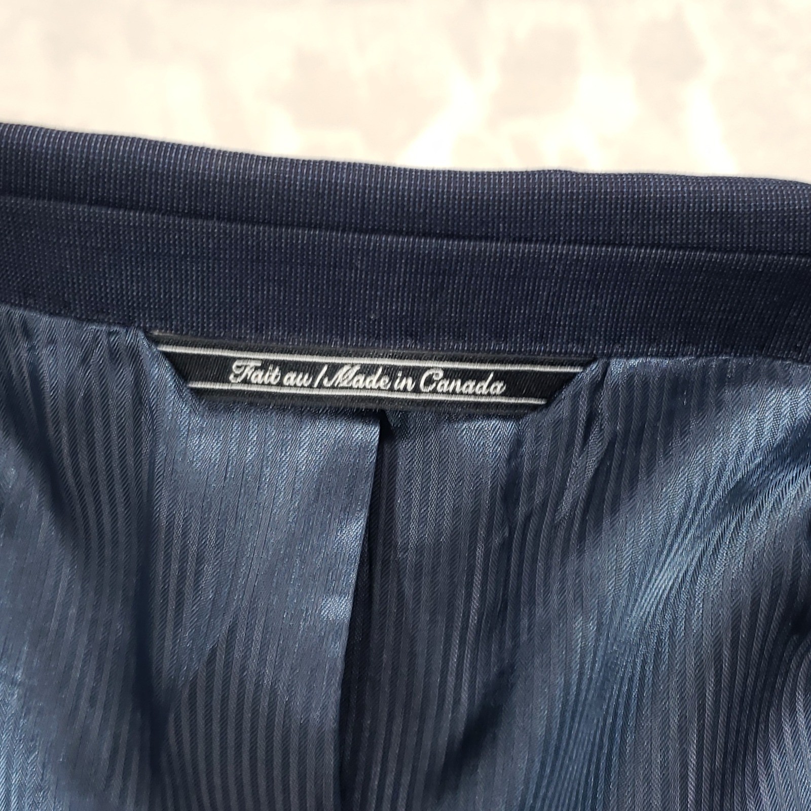 Jack Victor Suit Mens 44R 38W Navy Blue Wool Loreto Two Button Pleated Cuffed