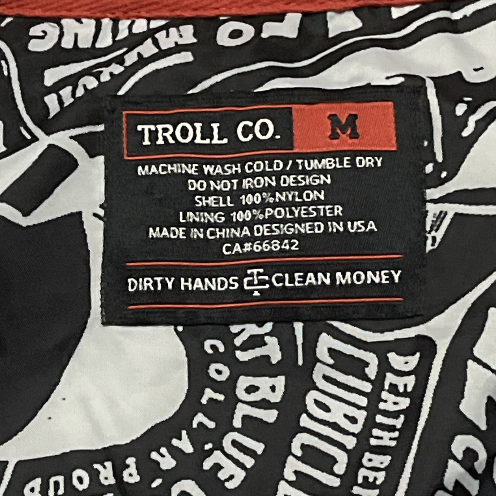 Troll Co Redford Snap-Front Graphic Lined Nylon Best Mens Medium