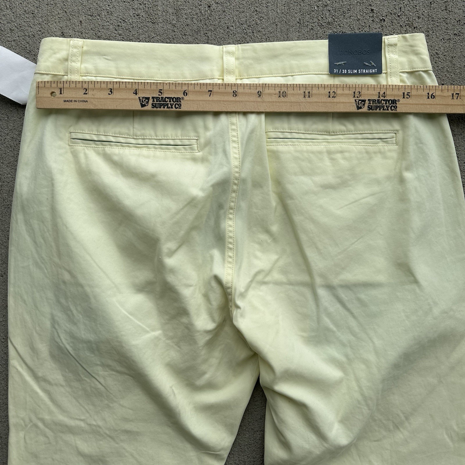 NEW Men’s 31×30 Bonobos Washed Chinos Pants Sunlight Yellow Slim Straight