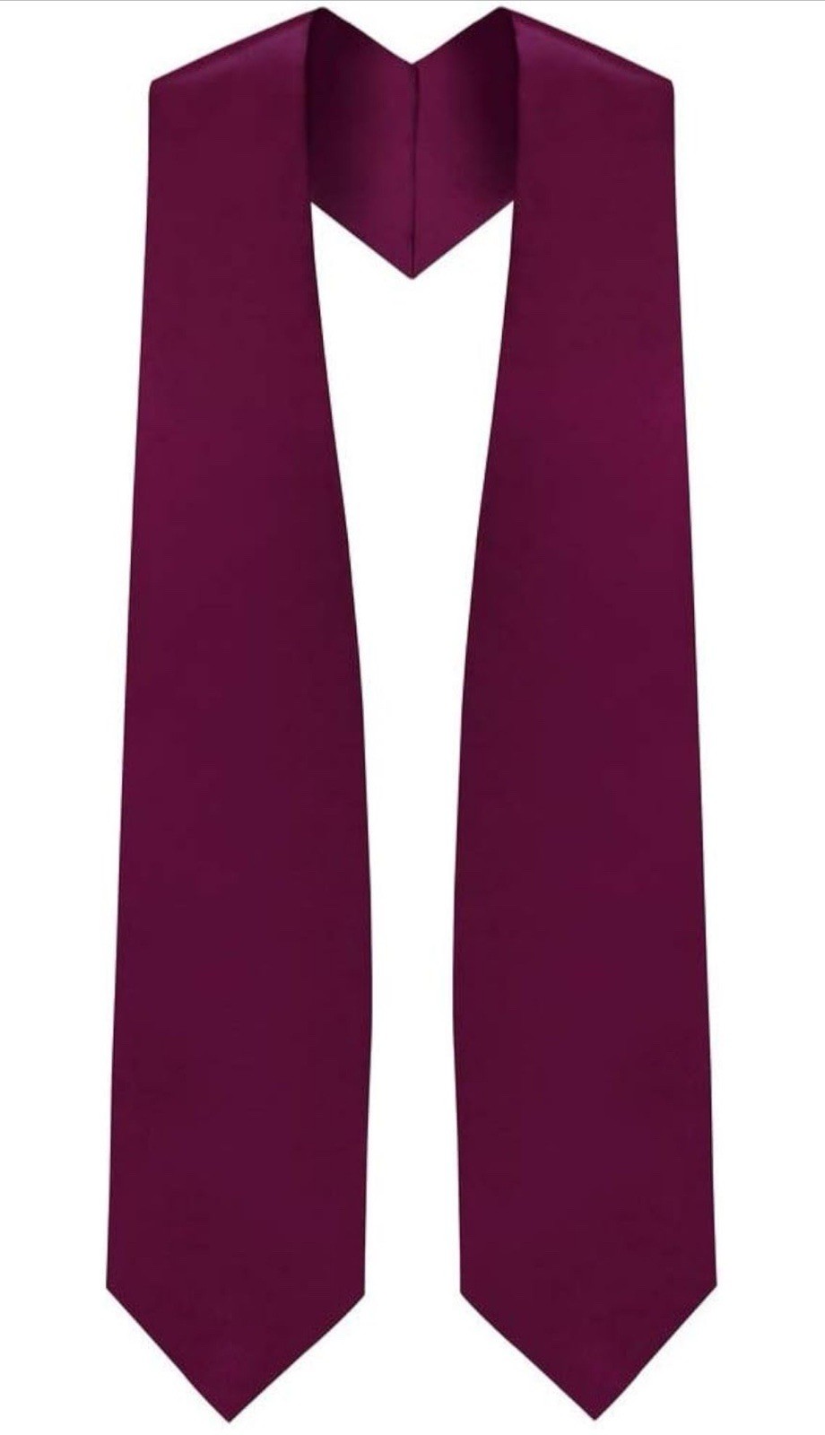 Clerkmans Unisex Adult 62” Long Plain Graduation Stole Sash Maroon