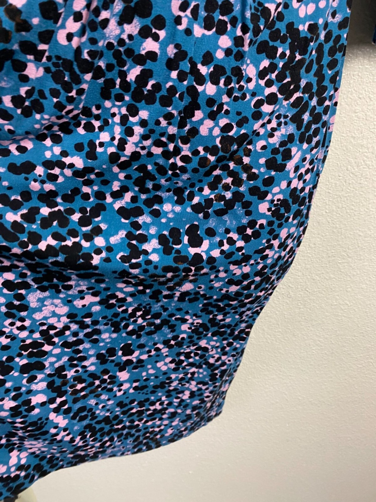 Seraphine Blue Abstract Maternity Dress Women Size 4 3/4 Sleeve Jersey Stretch