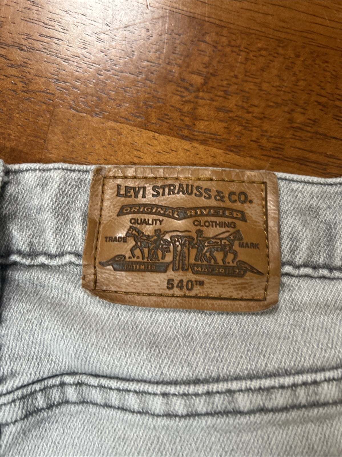 Vintage Levi’s 540 Jeans Men’s Size 36×30 Gray Flex Denim Brown Tab 90s