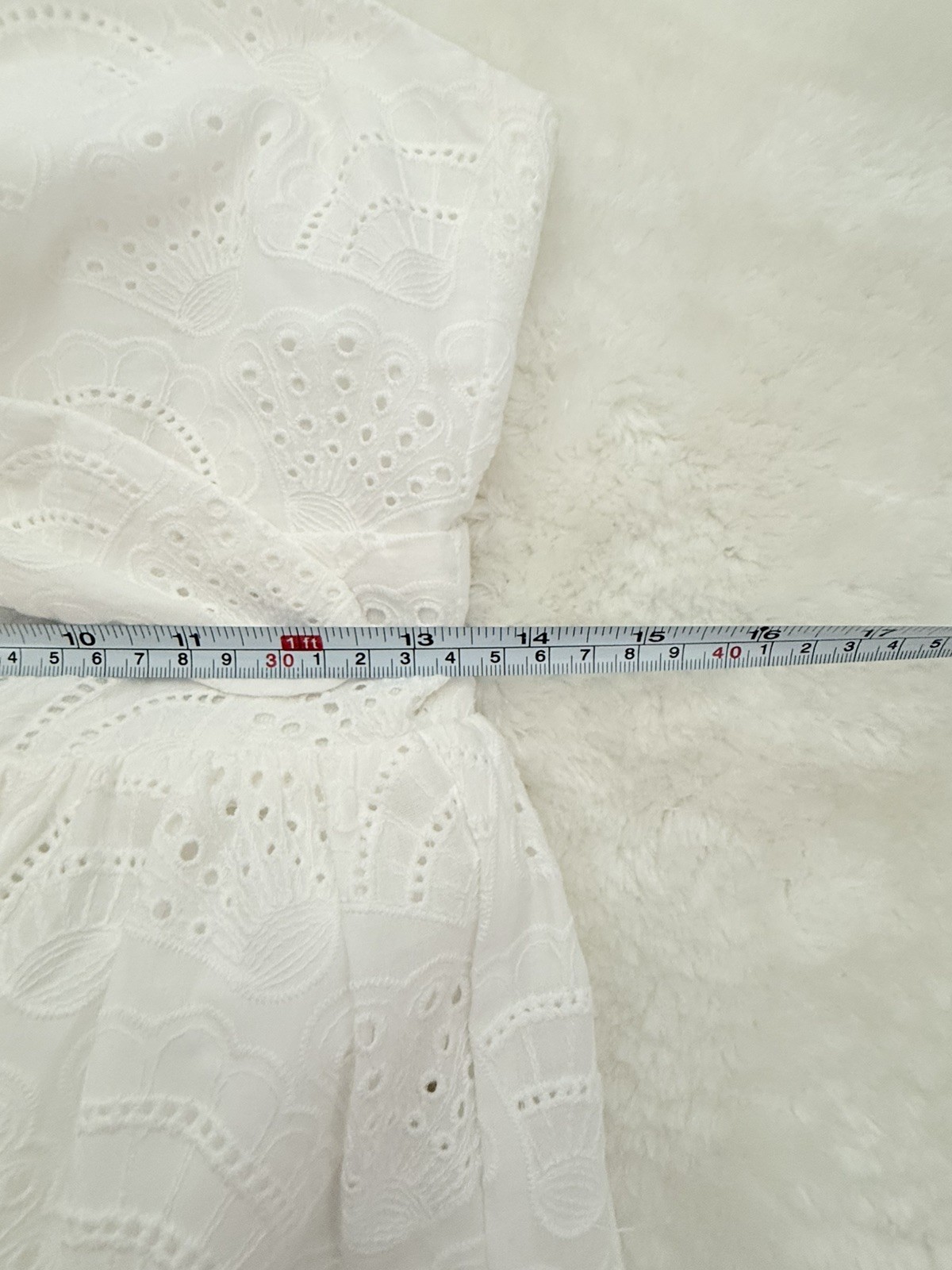 NWT House of Harlow 1960 White Eyelet Cotton Maxi Dress Smocked Back S