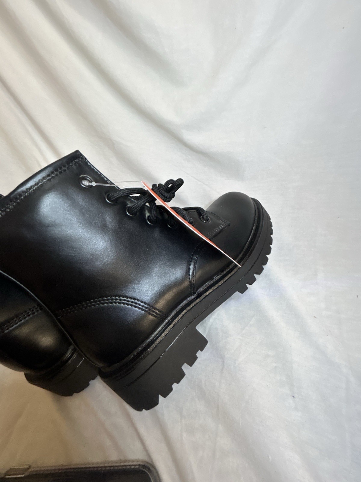 Wonder Nation Girls Size 1 Combat Boots Black Zipper And Lace Up
