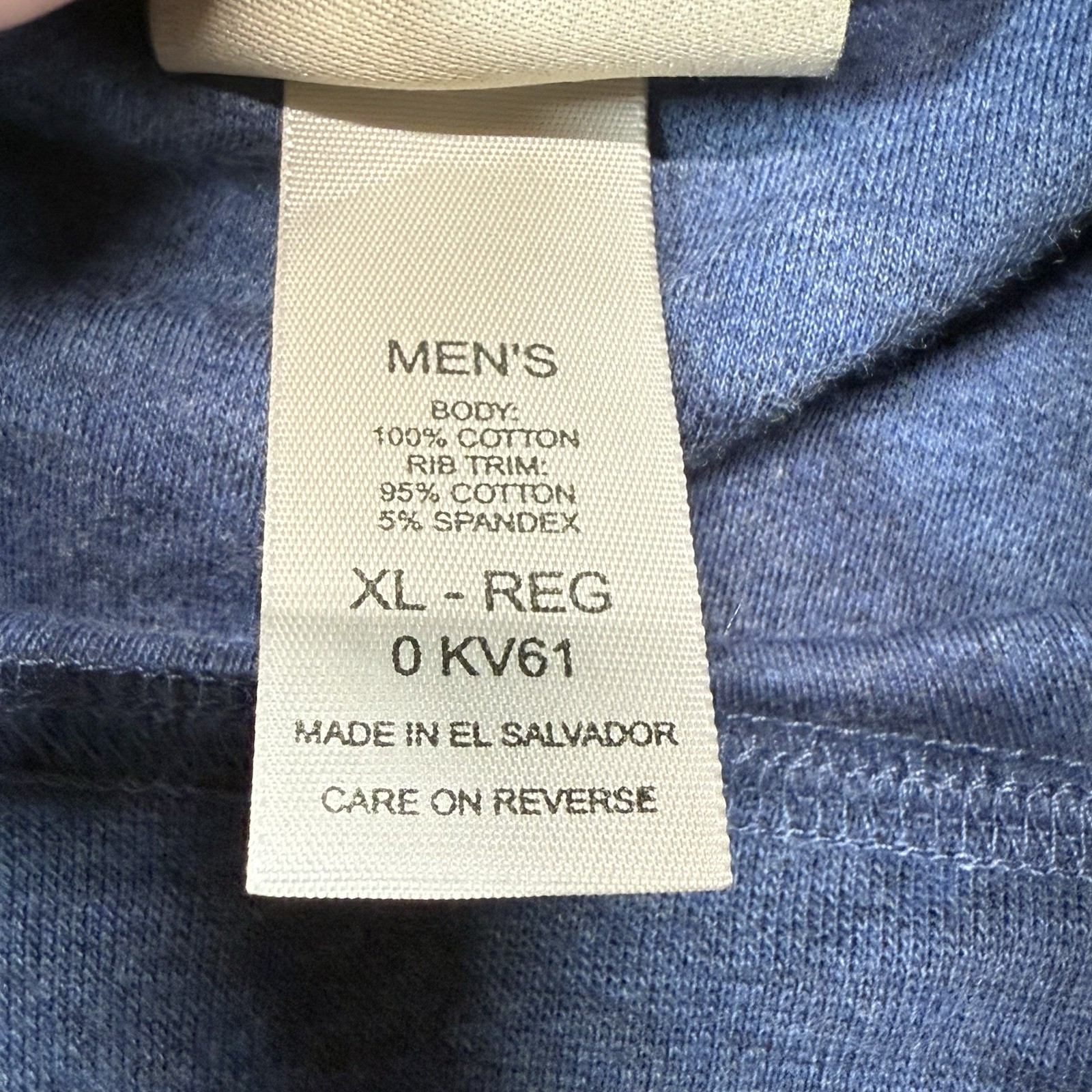 LL Bean Mens Large Turtleneck Shirt Long Sleeved Blue Pullover