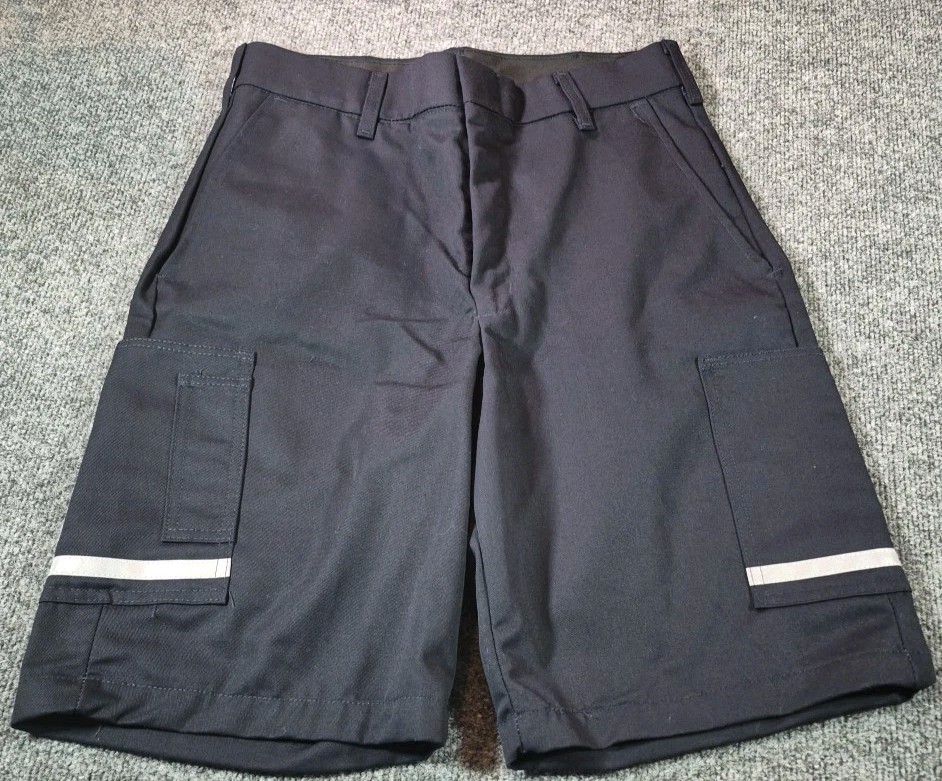 FedEx Stan Herman Reflective Stripe Cargo Shorts Dark Navy Work Size 31L FD28043