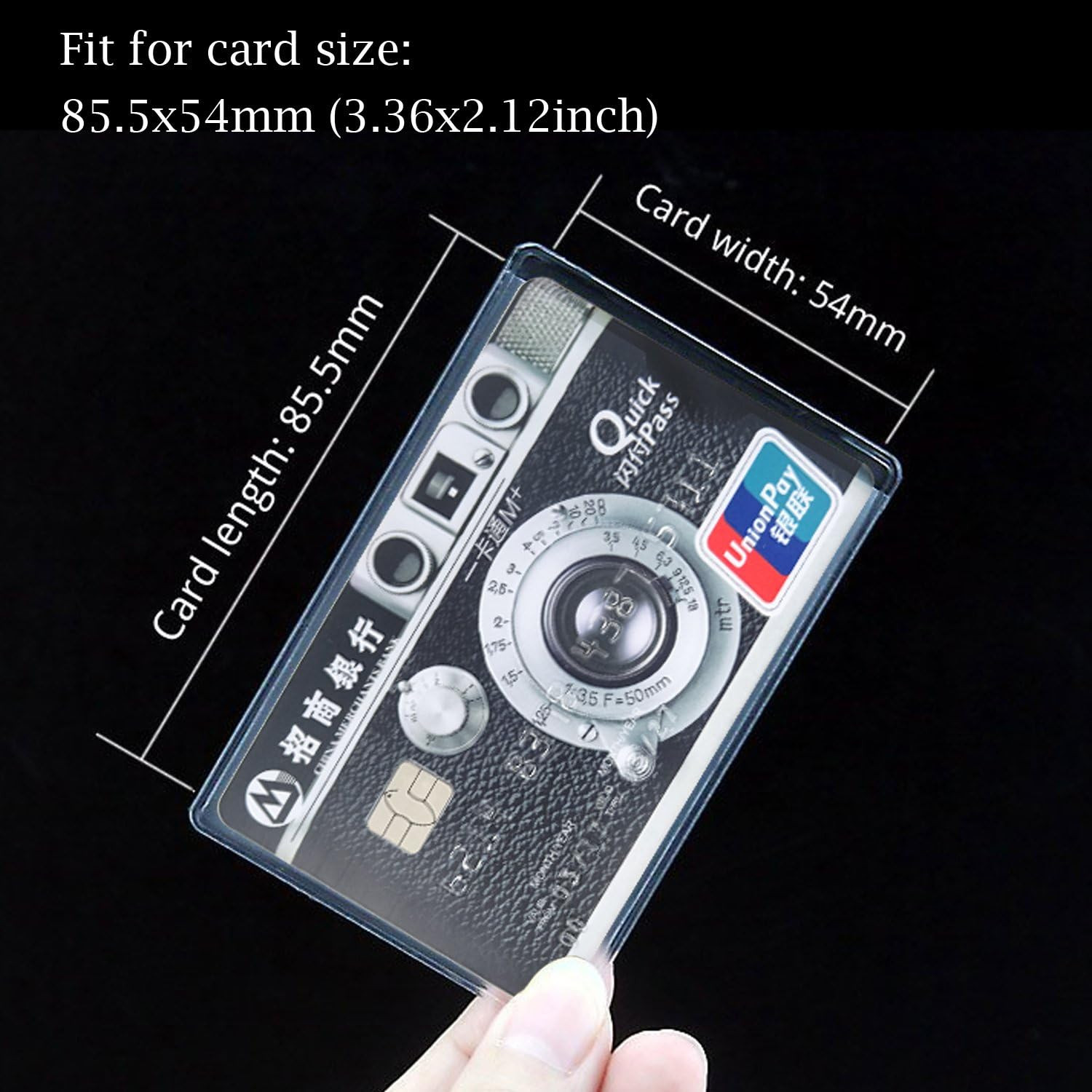 Honbay 20PCS Transparent Plastic Vertical ID Credit 3.78*2.36in, Clear White