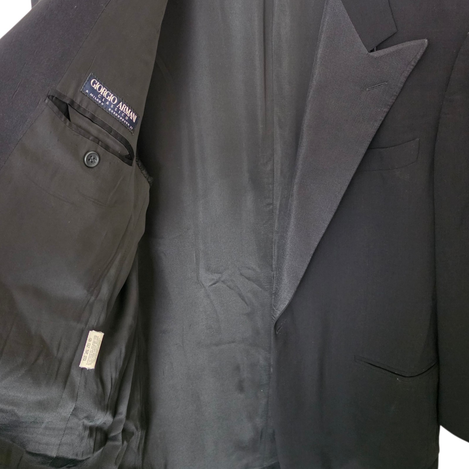 Vintage Giorgio Armani Tuxedo 46r 56it 45×32 A Milano Borgo 21 Peak Lapel