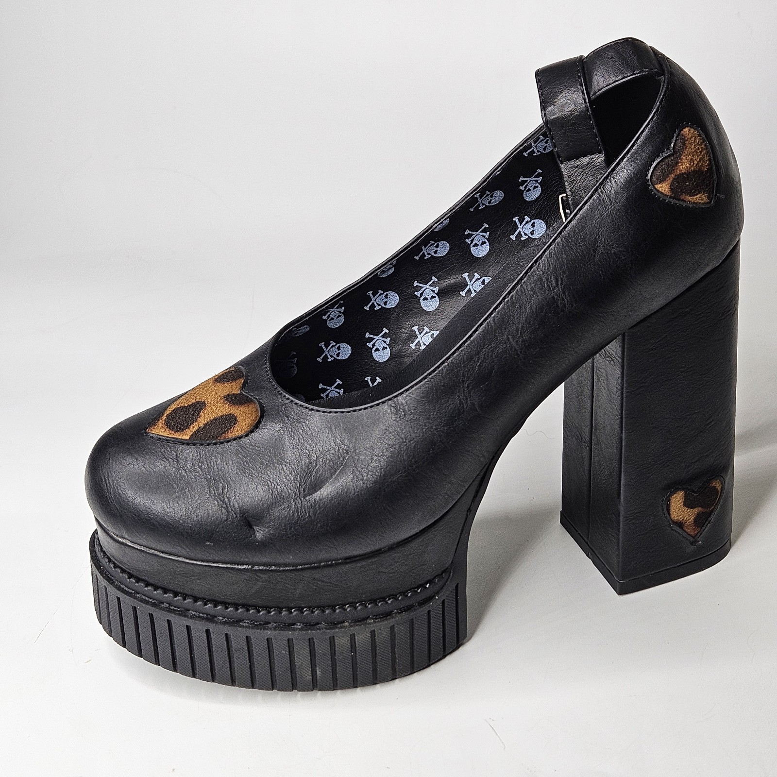 Lamoda Own The Night Black leopard heart Creeper Platform Heel goth punk y2k 11