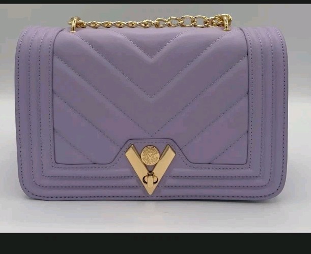 Valentino Orlandi Chevron Crossbody Purple. B151-9585