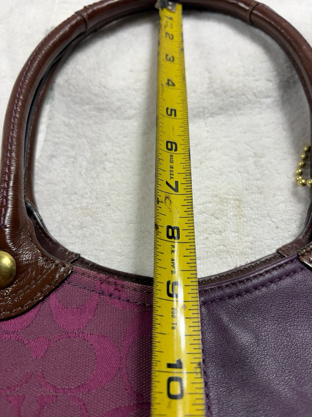 Coach Bleecker Purple Patchwork Tote Bag Leather Suede Signature Y2K F14045