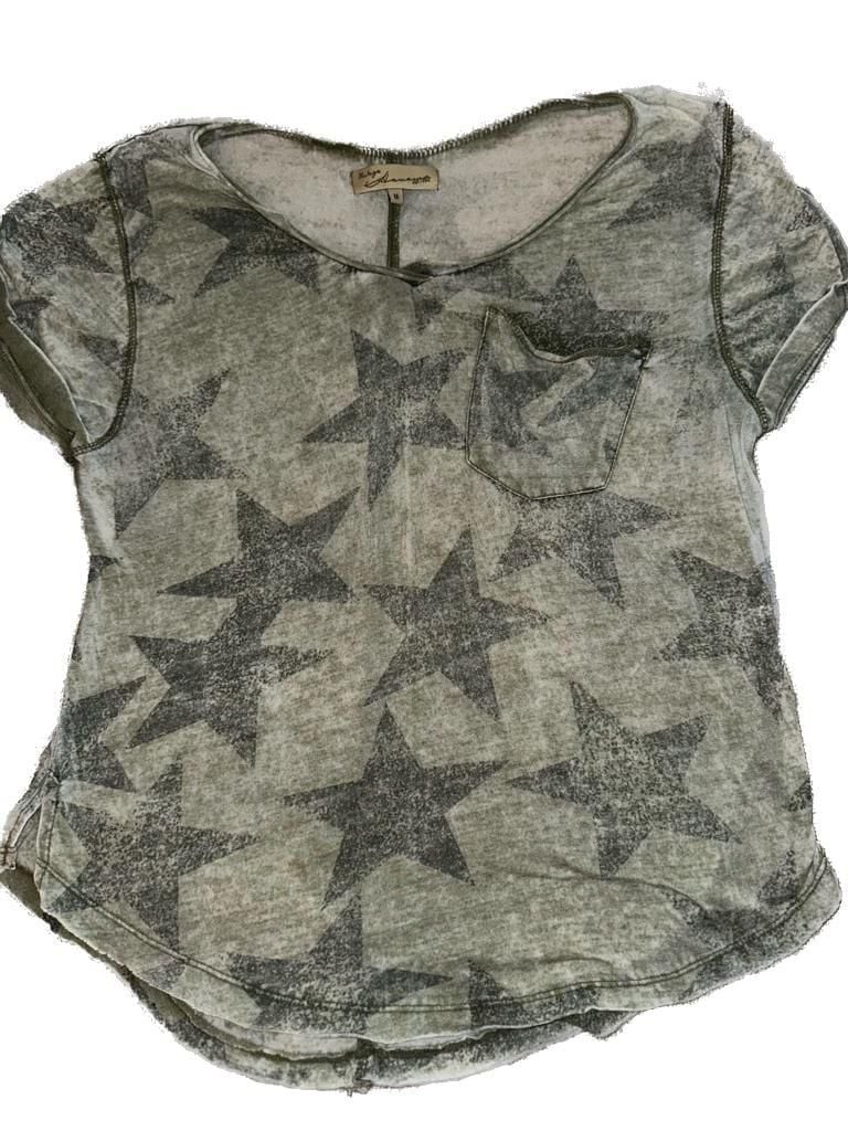Vintage Havana Burnout Star Print Pocket Tee