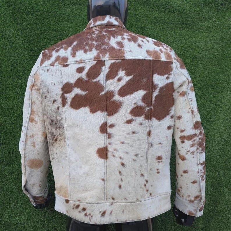 Handmade Genuine Cowhide Fur Leather Jacket – Natural Hair-On Cow Skin