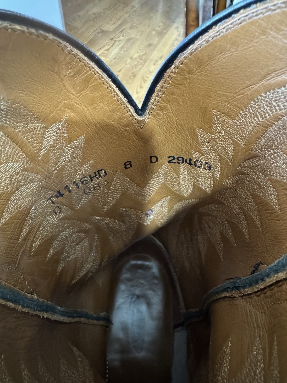 Lucchese 2000 Western Cowboy Boots men’US 8 Leather Pull-On Mid-Calf