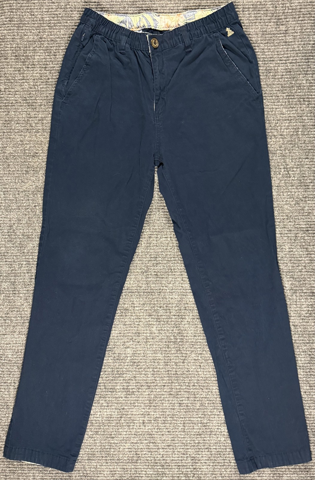 Chubbies Pants Mens Medium Stretch Chino Elastic Waist Drawstring Pockets Blue