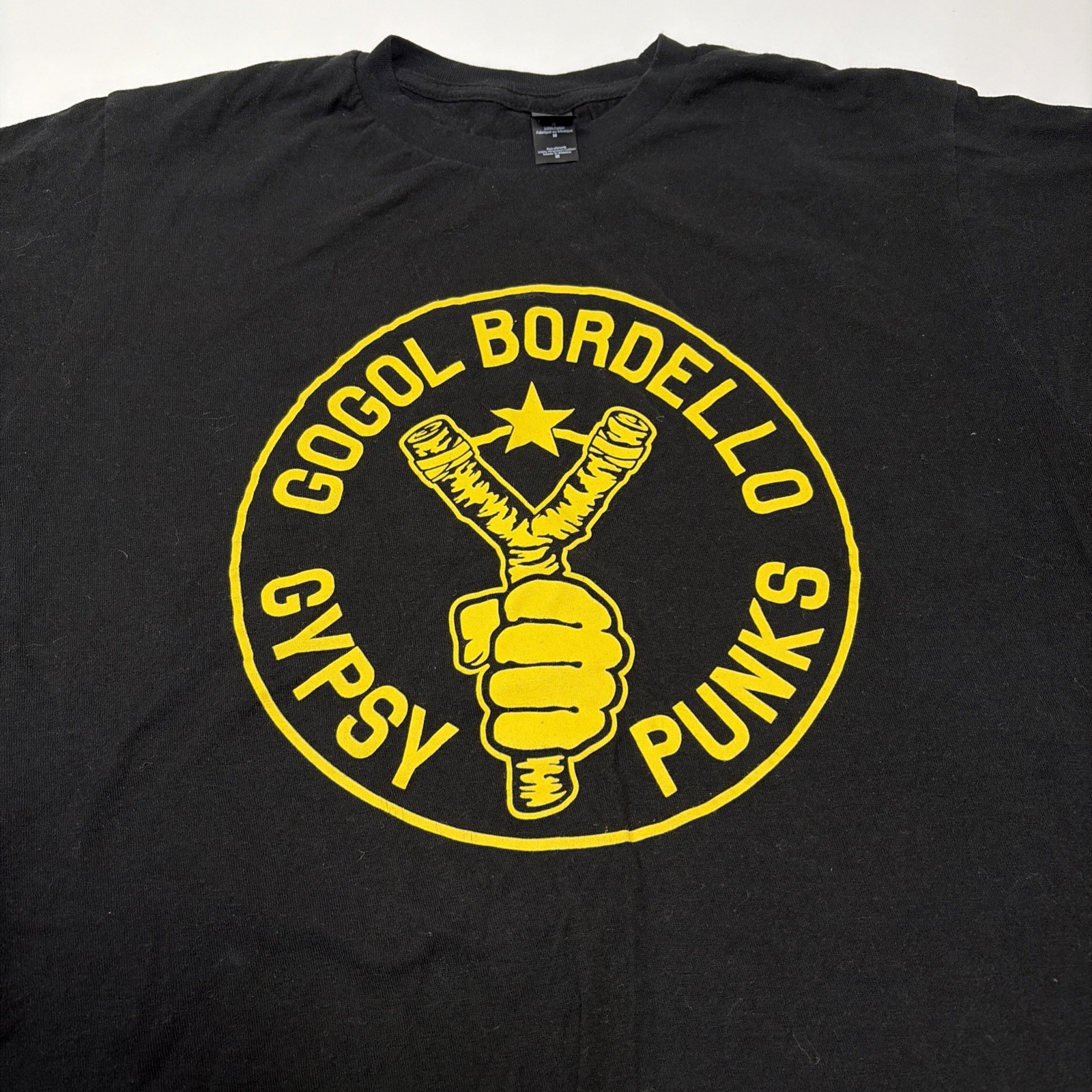 Gogol Bordello Gypsy Punks Slingshot Logo Medium Black T Shirt Band Merch Tee