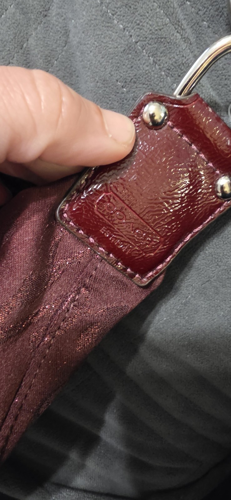Coach Burgundy Dark Red Poppy Signature F17472 Hobo Bag Rare Holiday Limited