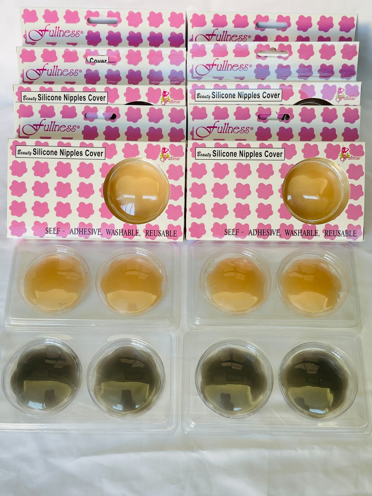 2 Pairs Fullness Soft Silicone Reusable Self Adhesive Breast Petal Nipple Covers