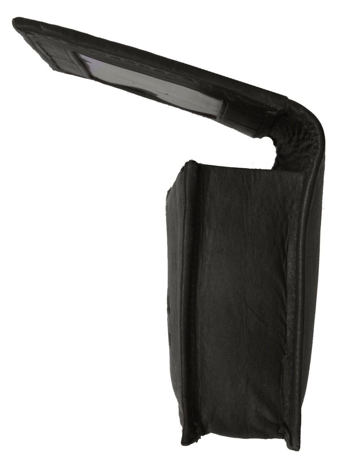 Genuine Leather Wallet Business Card Holder Expandable CreditCard with ID Window