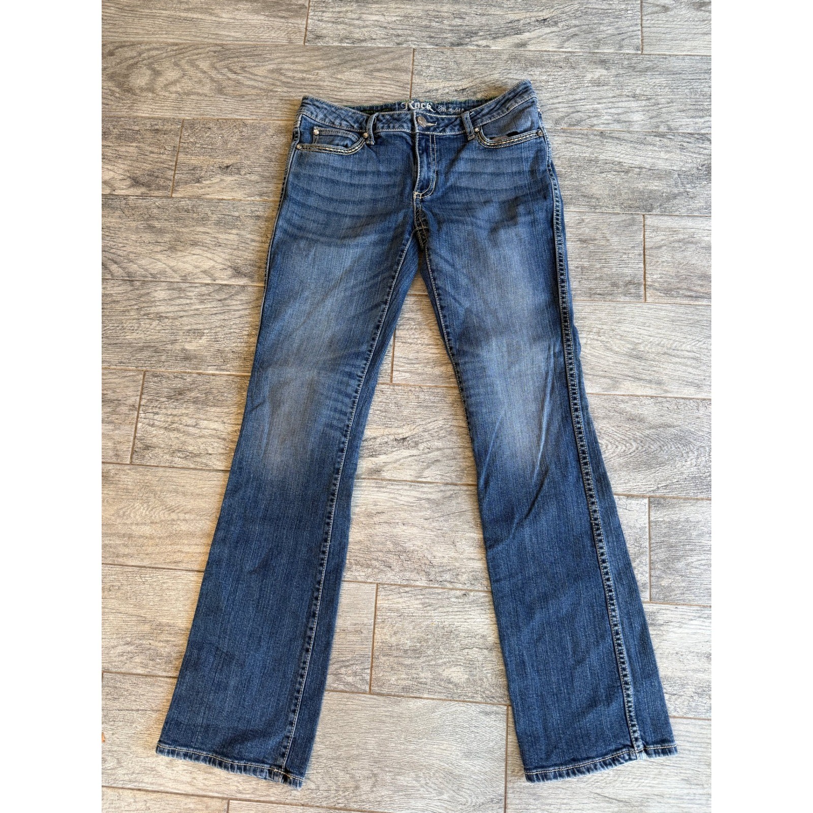Wrangler Rock 47 Jeans 9×36 Ultra Low Rise Aztec Bootcut 9 x 36 Western Boho