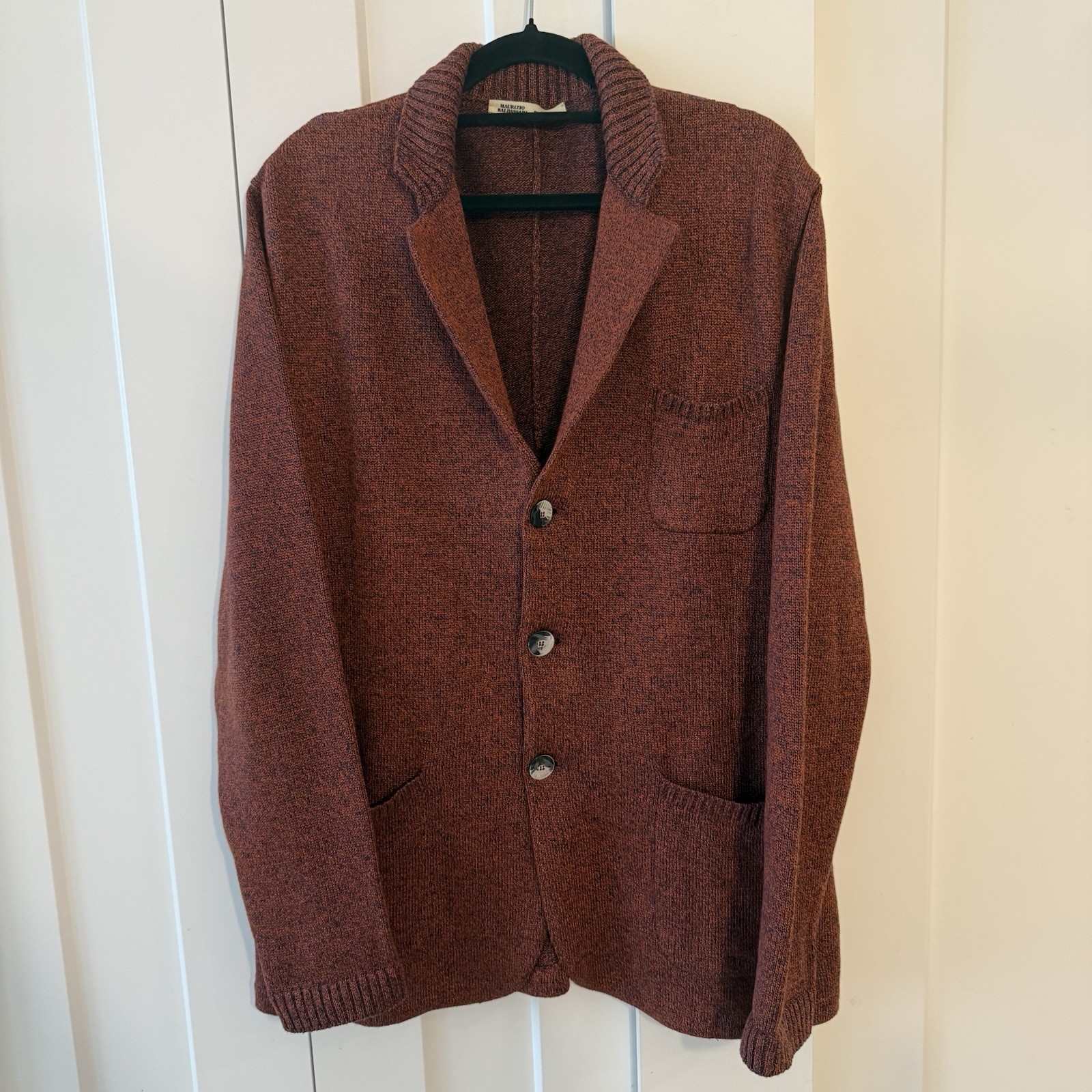 Maurizio Baldassari Brera Linen Cotton Knit Cardigan Mens IT52 Made In Italy