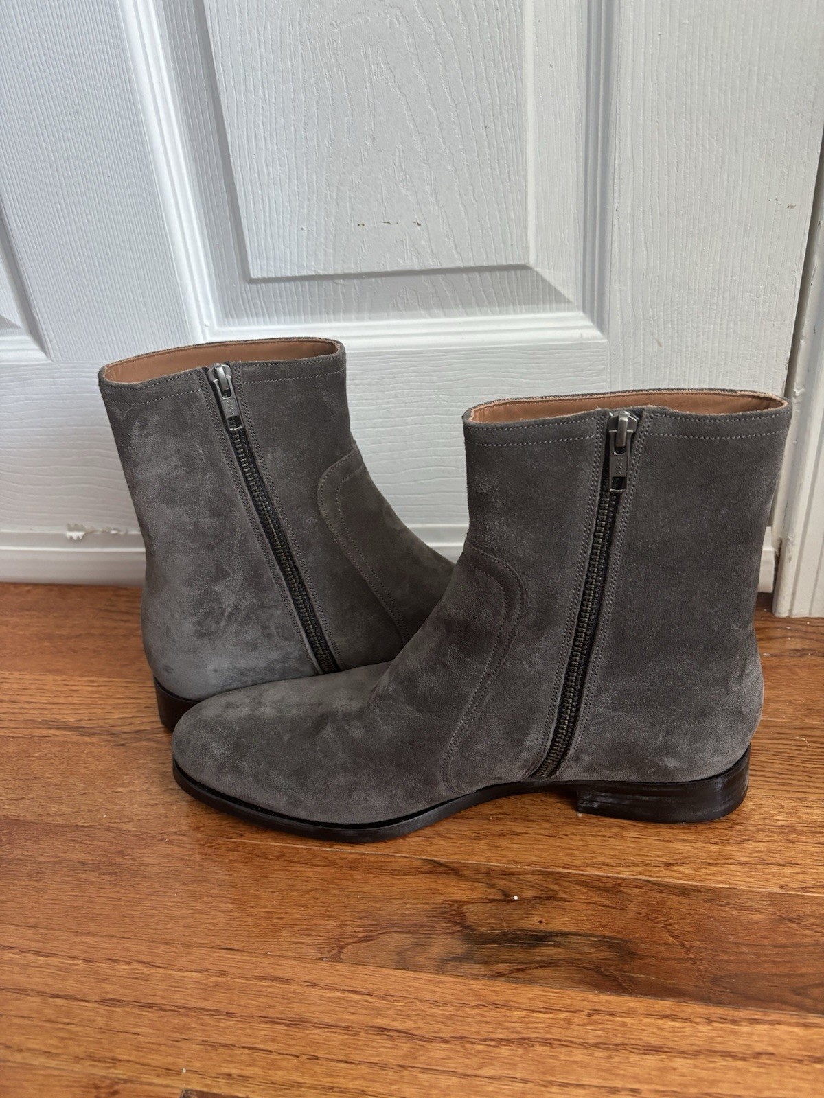 Allen Edmonds Men’s Gray Suede Ankle Boots Side Zip Round Toe 8.5 D
