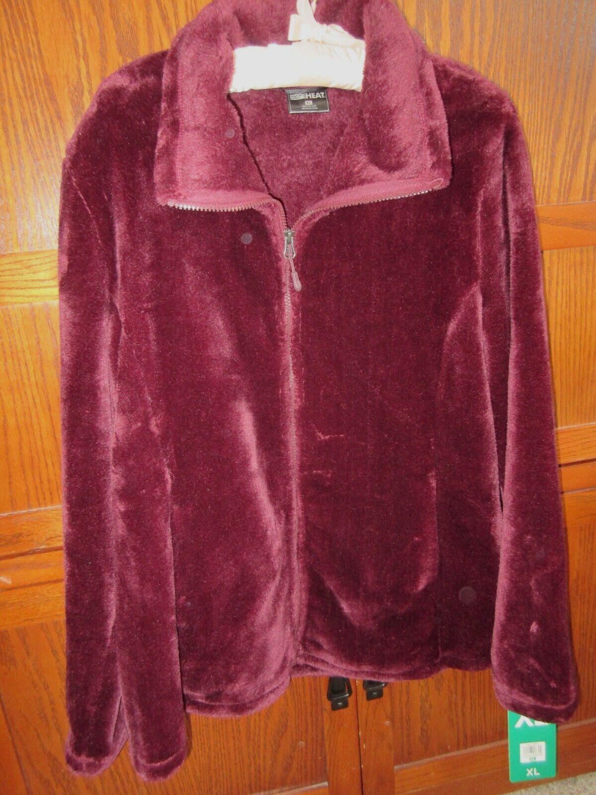 32 Degrees Heat Plush Soft Faux Fur Fleece Full Zip Jacket Coat Women’s XL NEW
