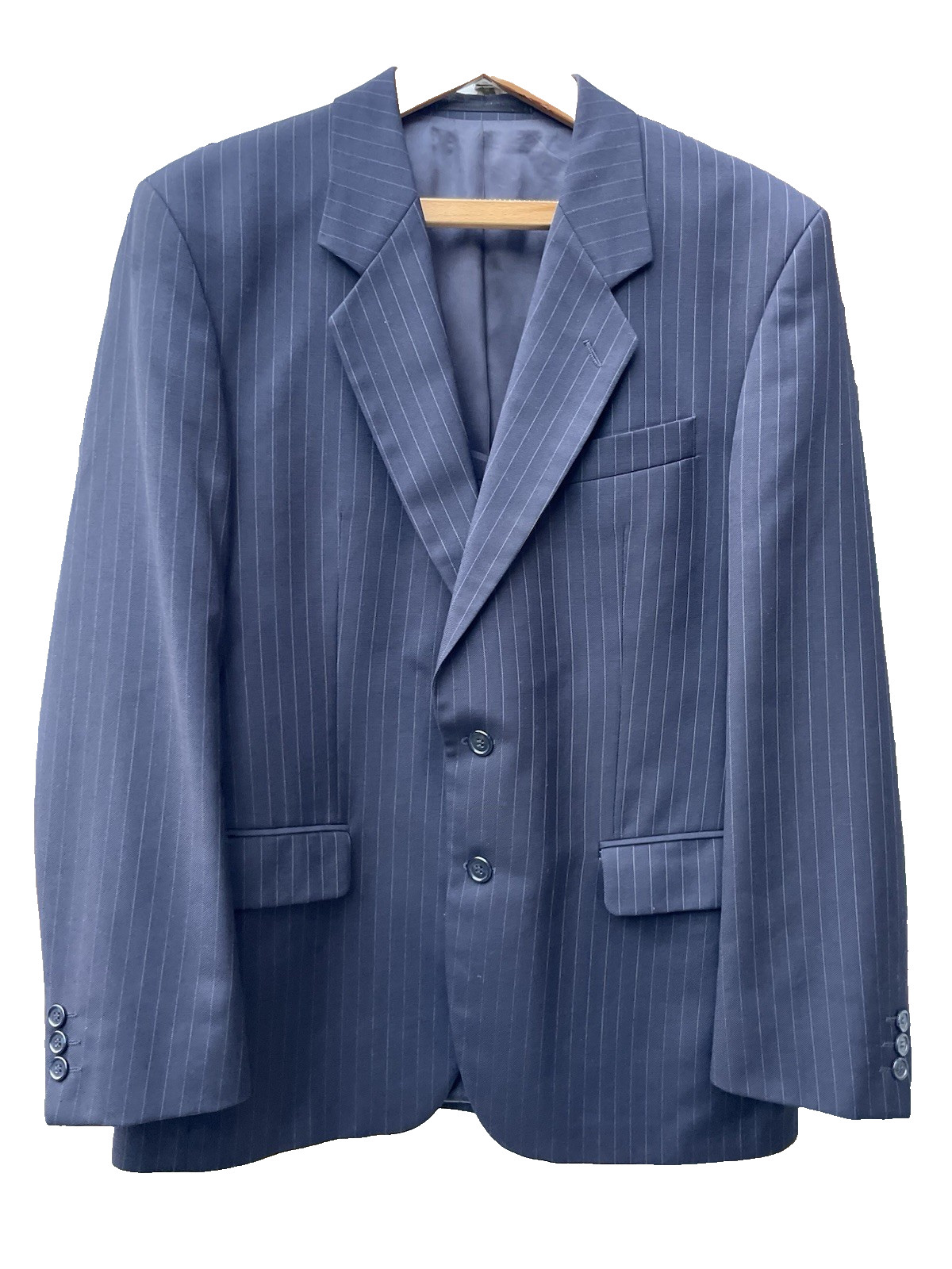 Trevira/Vertex Men’s Navy Blue Striped Blazer Jacket Size 42