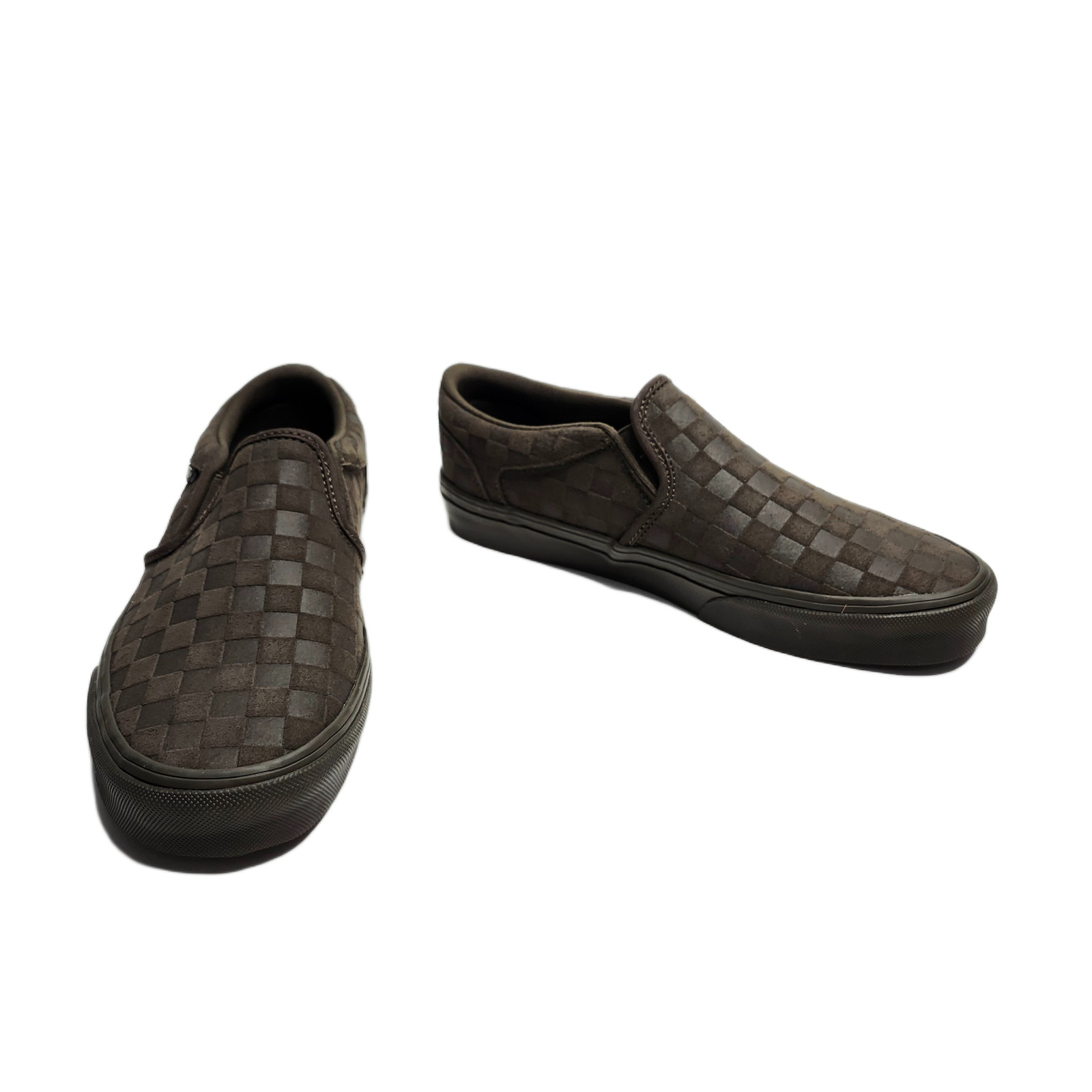 Vans Asher Embossed Coal Brown Size 7.5 Slip-On Shoe