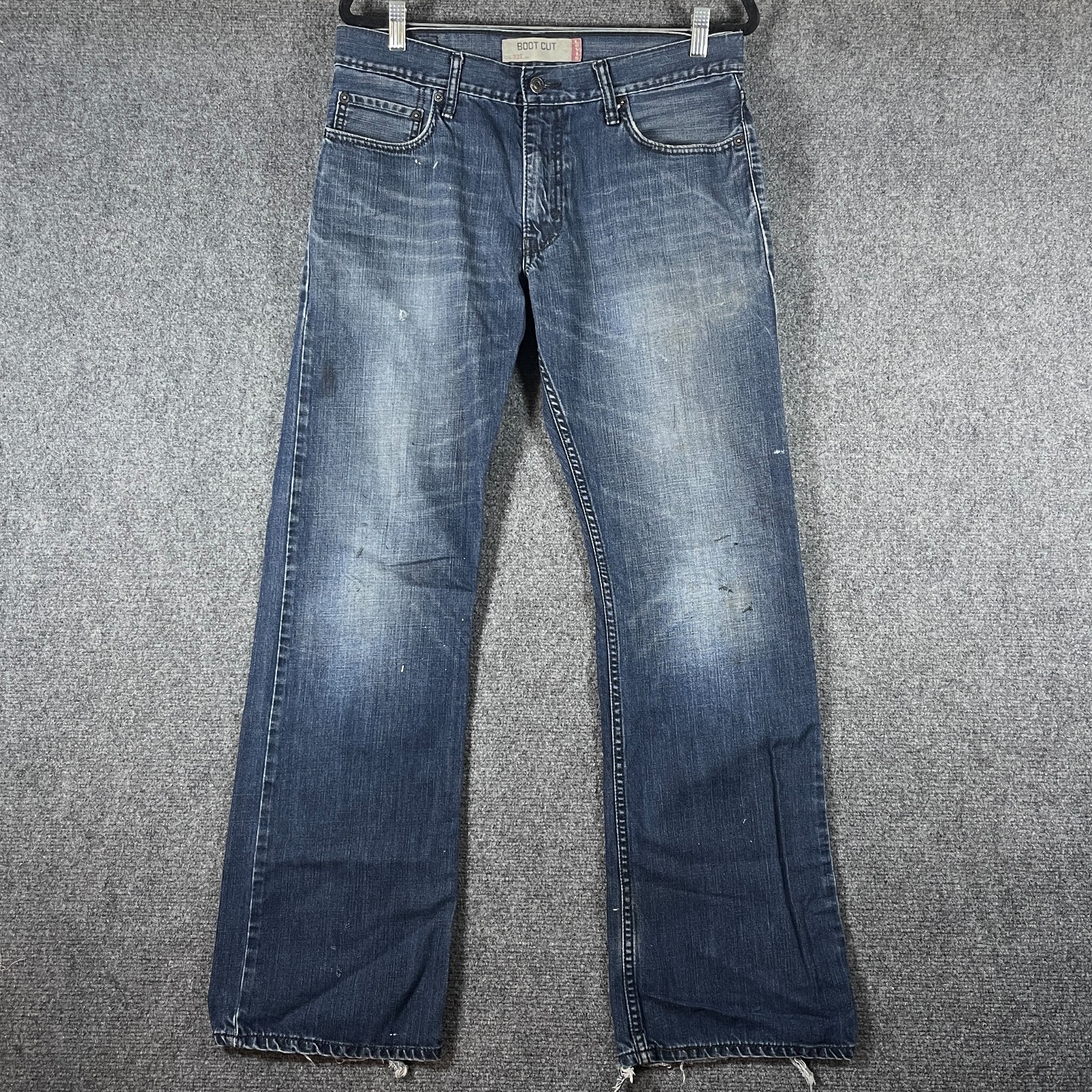 Levis 527 Bootcut Mens 34×34 Blue Jeans Distressed Vintage Y2K Grunge Western