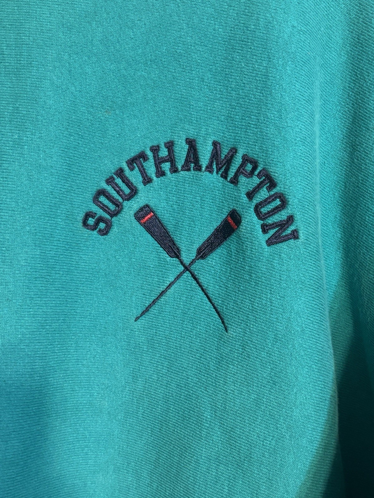 Vintage Champion Reverse Weave Sweatshirt Aqua Crew Neck XL USA Made