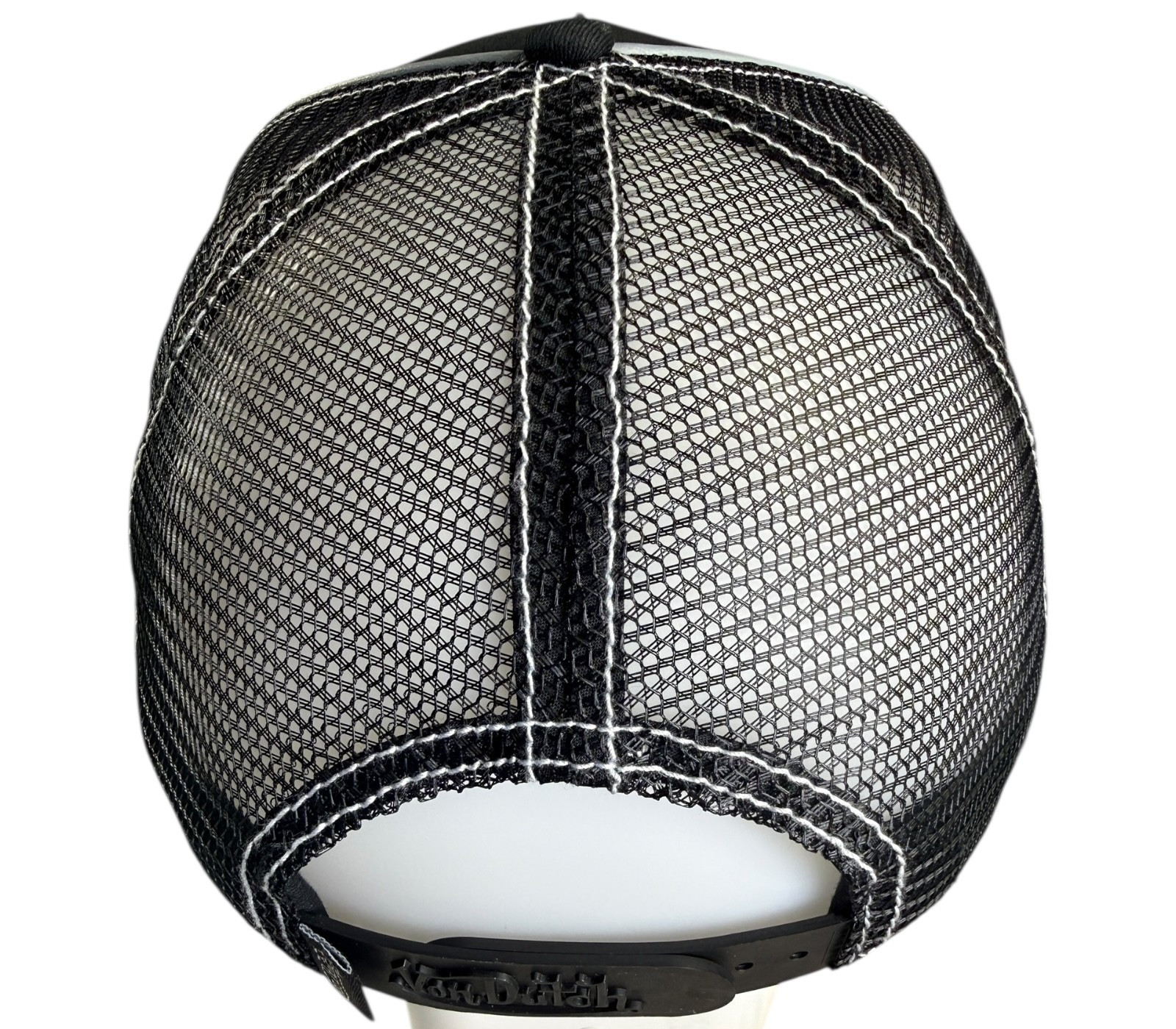 Von Dutch Hat SnapBack BIKER Trucker Mesh, PIPING TRIM, Patch Black NEW W/ TAGS!