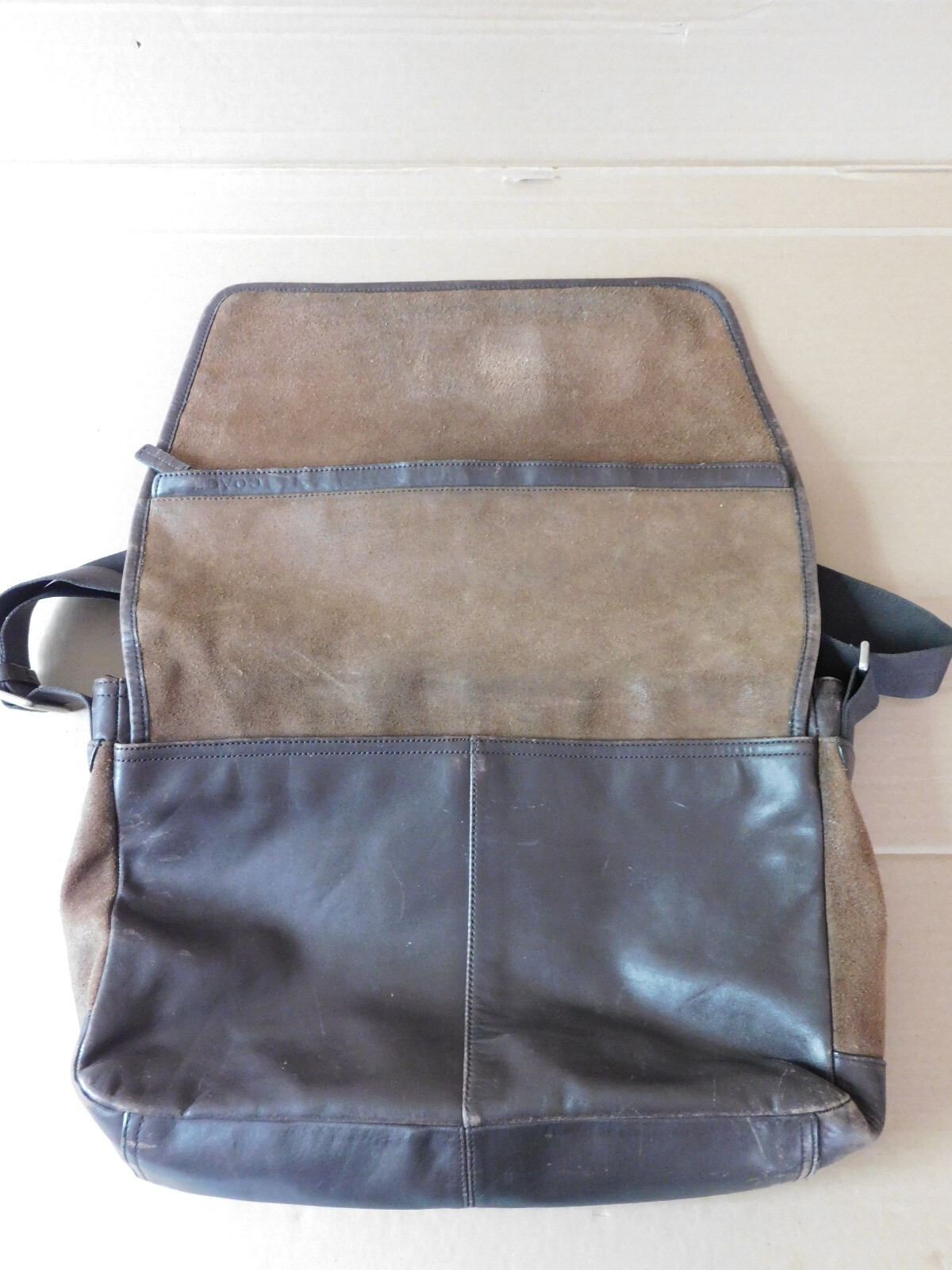 Coach Camden Brown Leather Suede Messenger Laptop Satchel Bag D1361-F70924