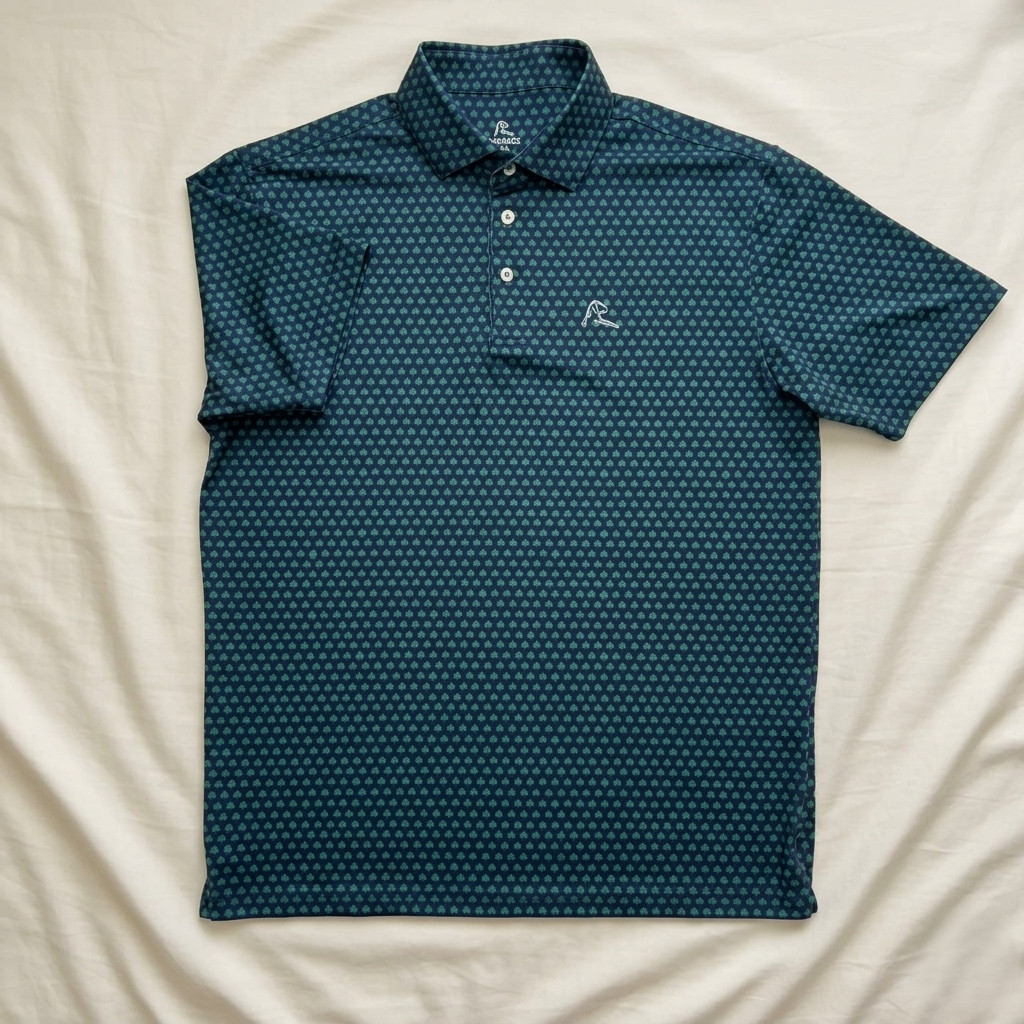 SALE🛍️ Rhoback Four Leaf Polo Men Admiral Navy Breathable, Moisture-wicking