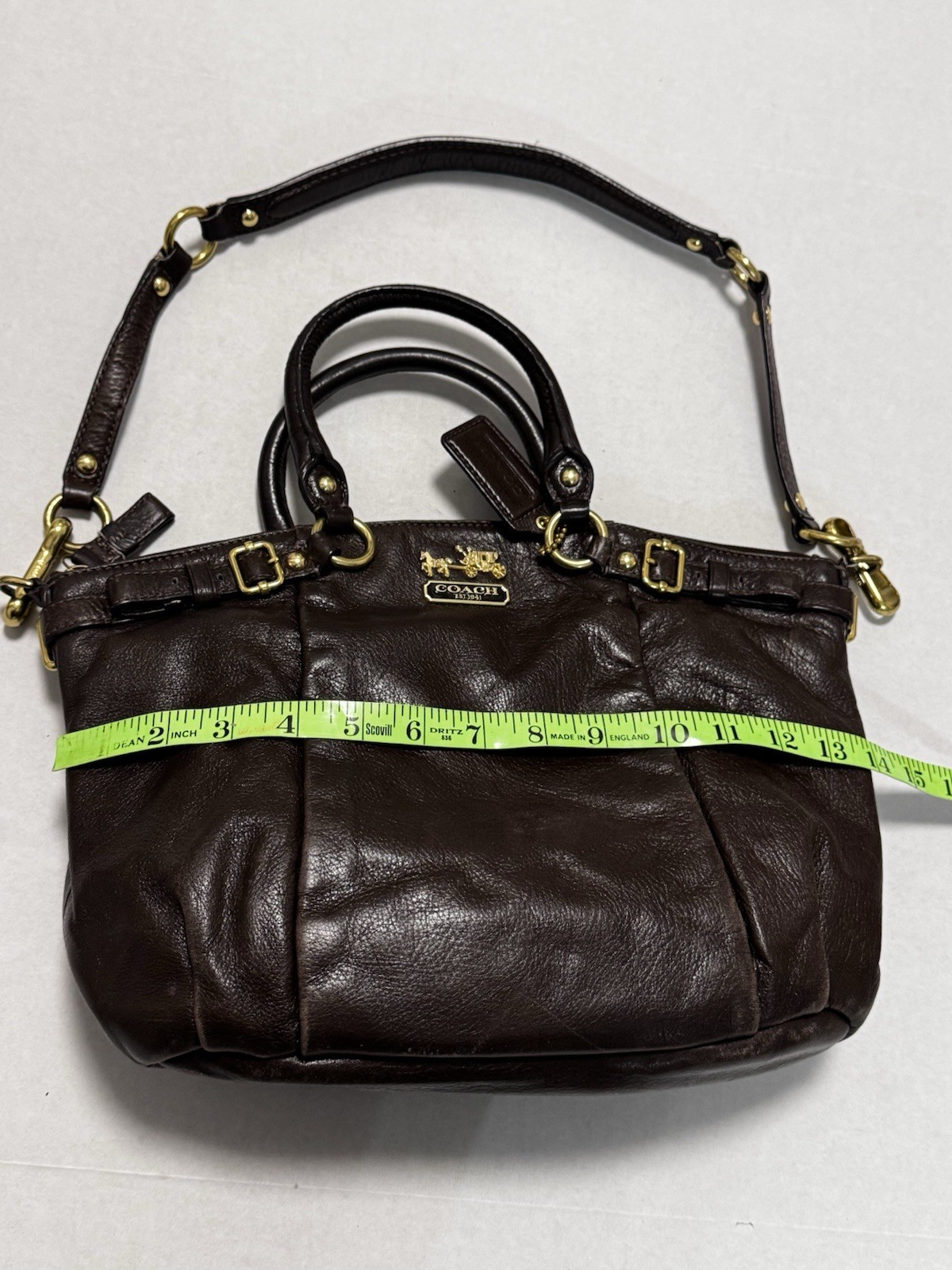 Coach Madison Sophia McGee 18609 Shoulder Bag Handbag Brown Leather Authentic