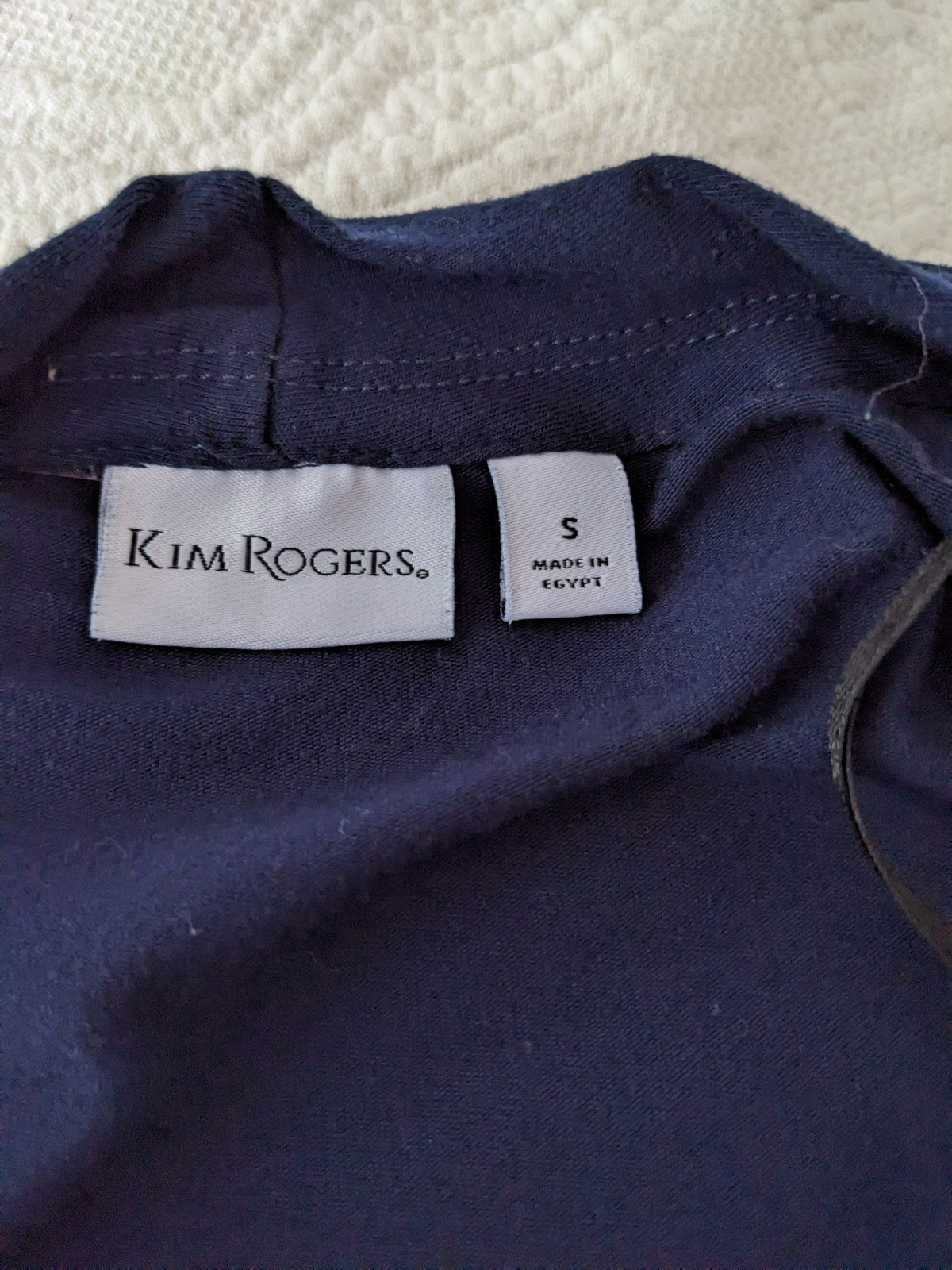 Kim Rogers Open Front Cardigan Size S Navy Blue 3/4 sleeve