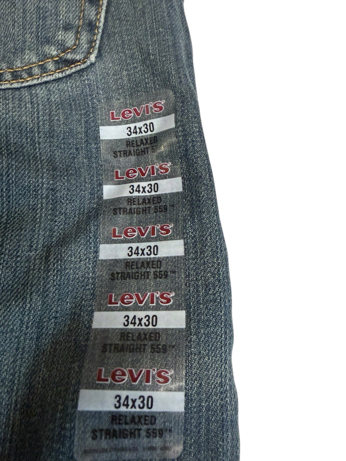 Levi’s 559 Relaxed Straight Jeans Men’s 34×30 Medium Wash Blue NWT 100% Cotton
