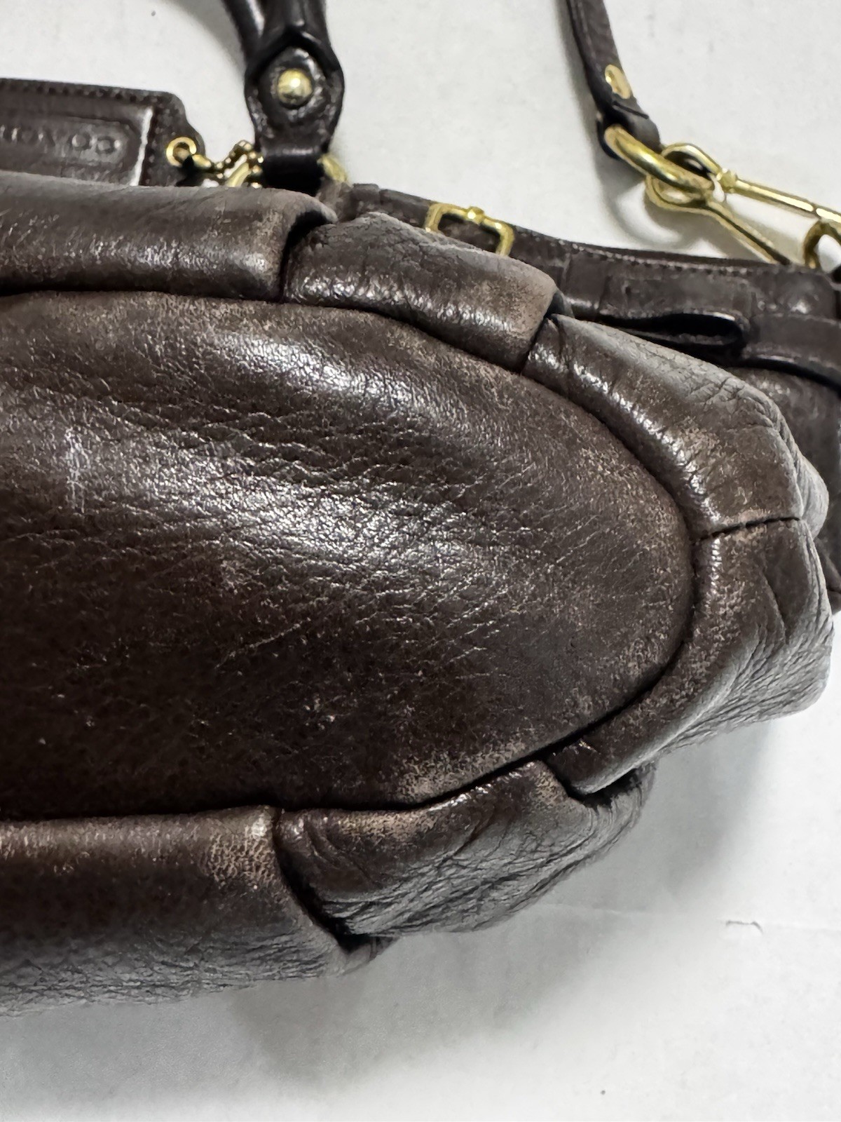 Coach Madison Sophia McGee 18609 Shoulder Bag Handbag Brown Leather Authentic