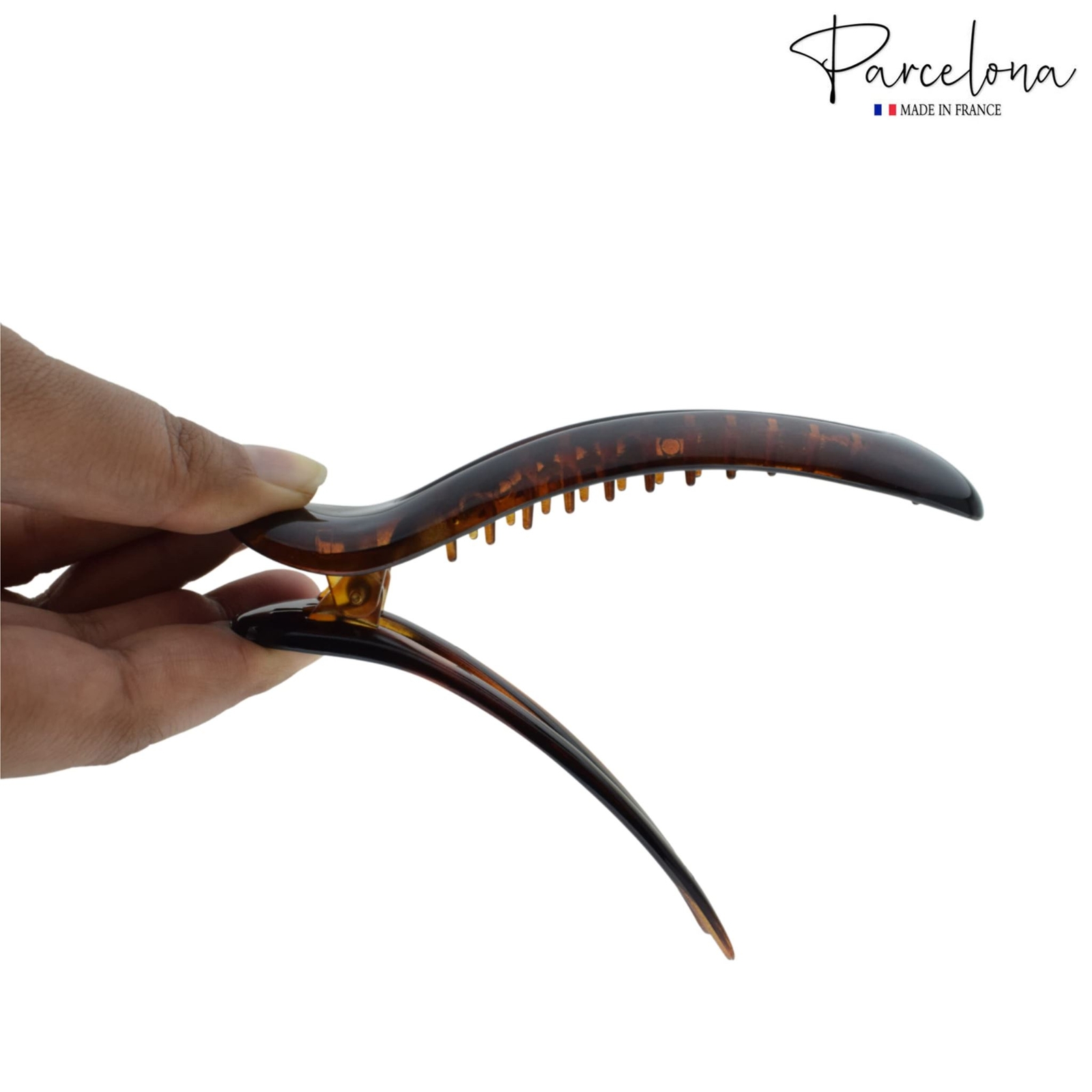 Parcelona French Oval Slider Large 4.75″ Celluloid Side Hair Claw Clips(2 Pcs)