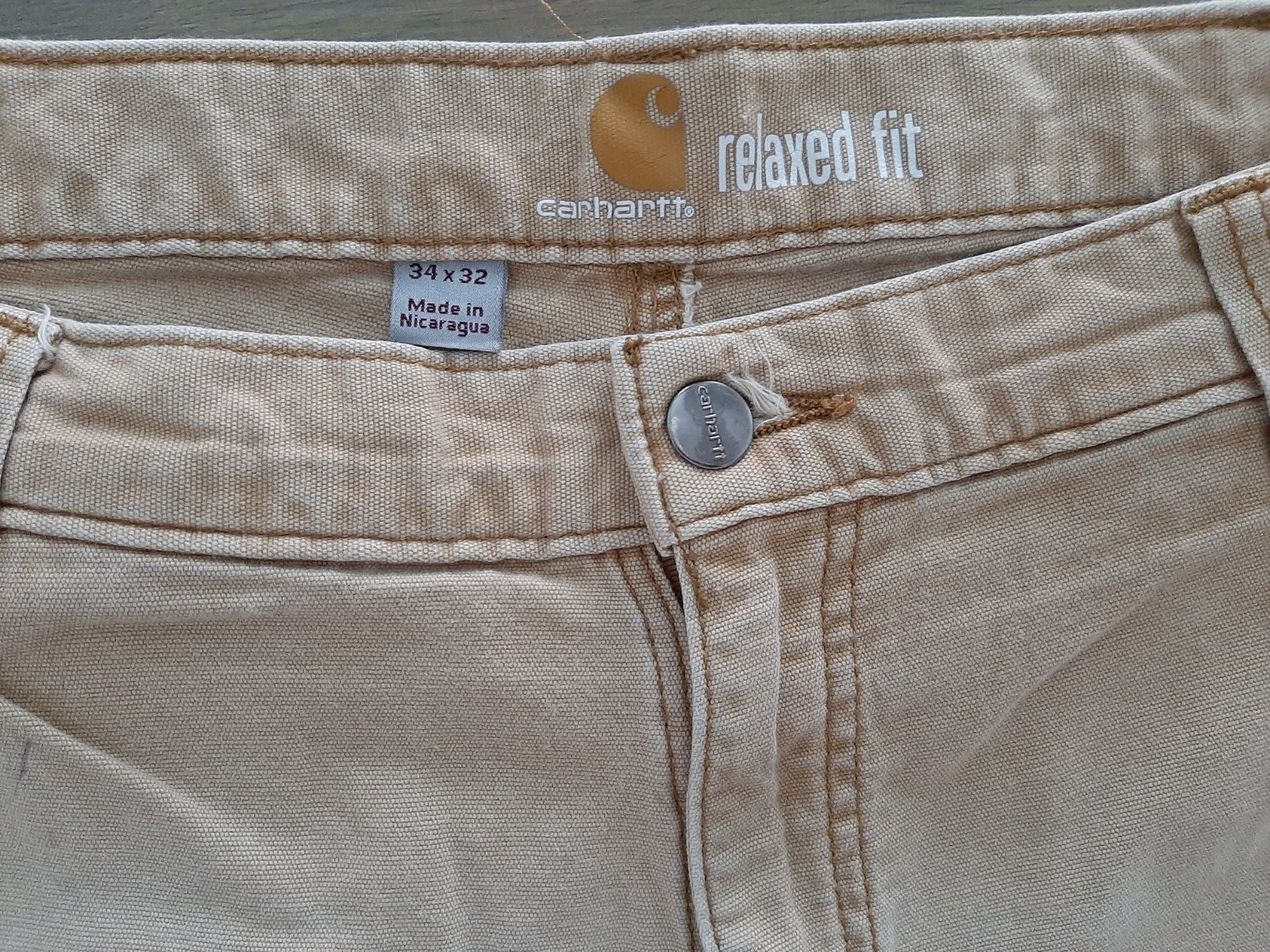 Distressed Faded Carhartt 102802-918 Double Knee Work Pants