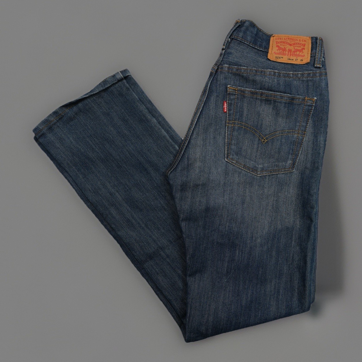LEVI’s 514 TM SZ 18 Slim 27X29 (25X30) Blue Wash Straight Jeans Made in Egypt