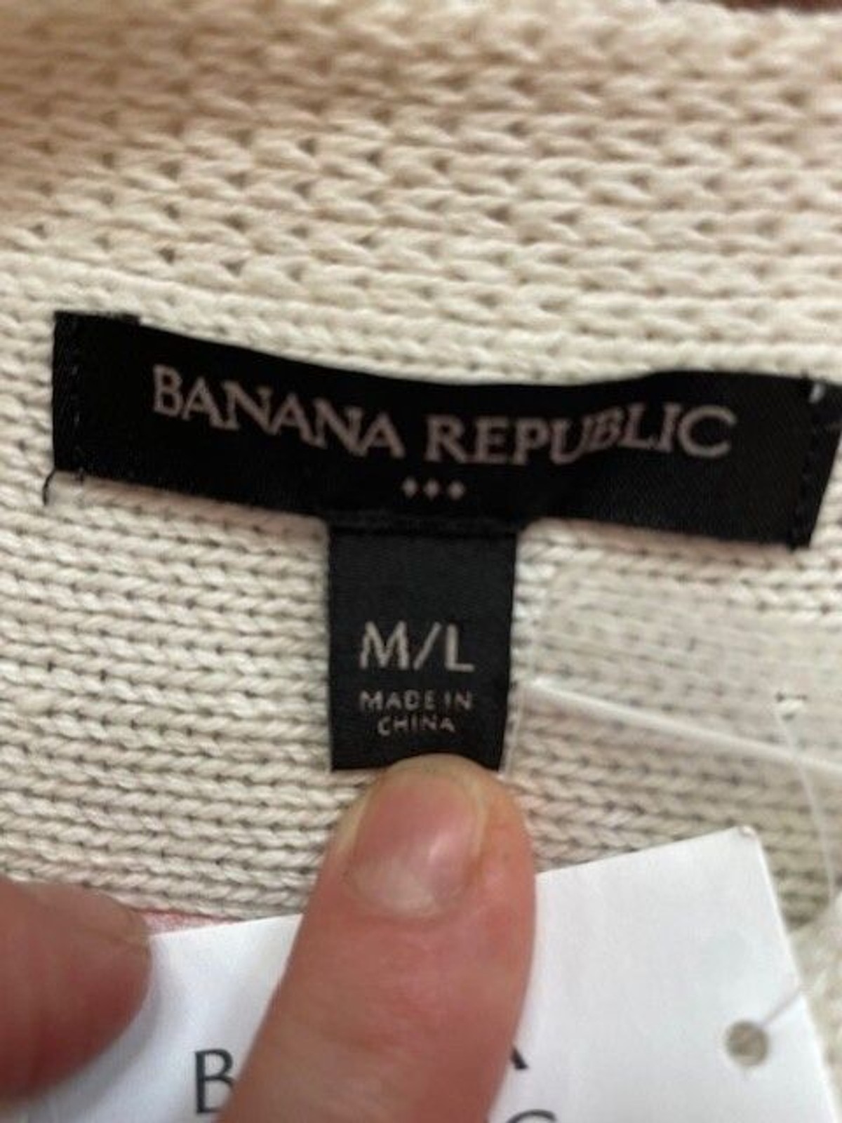BANANA REPUBLIC Cable Knit Poncho Cape Sweater Oversized Ivory Sz M L XL Button