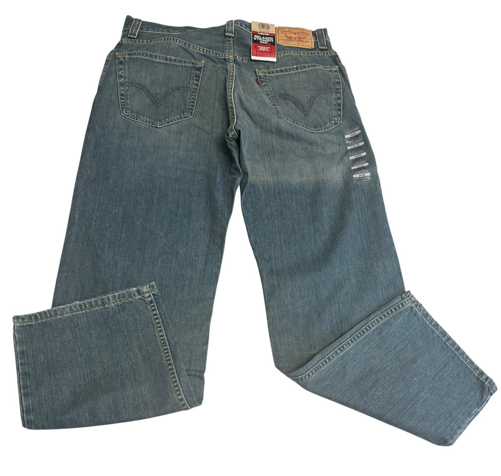 Levi’s 559 Relaxed Straight Jeans Men’s 34×30 Medium Wash Blue NWT 100% Cotton
