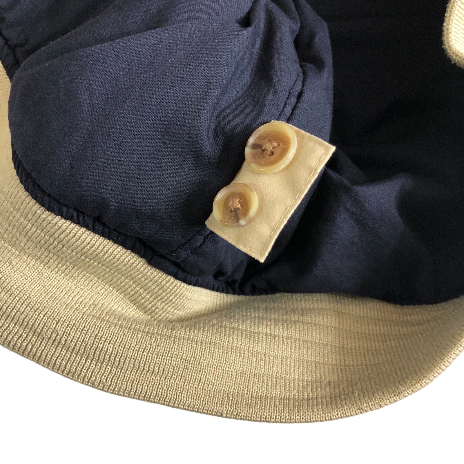 Lands End Bomber Jacket Mens LT Large Tall Tan Khaki Hideaway Hood Utility Chore