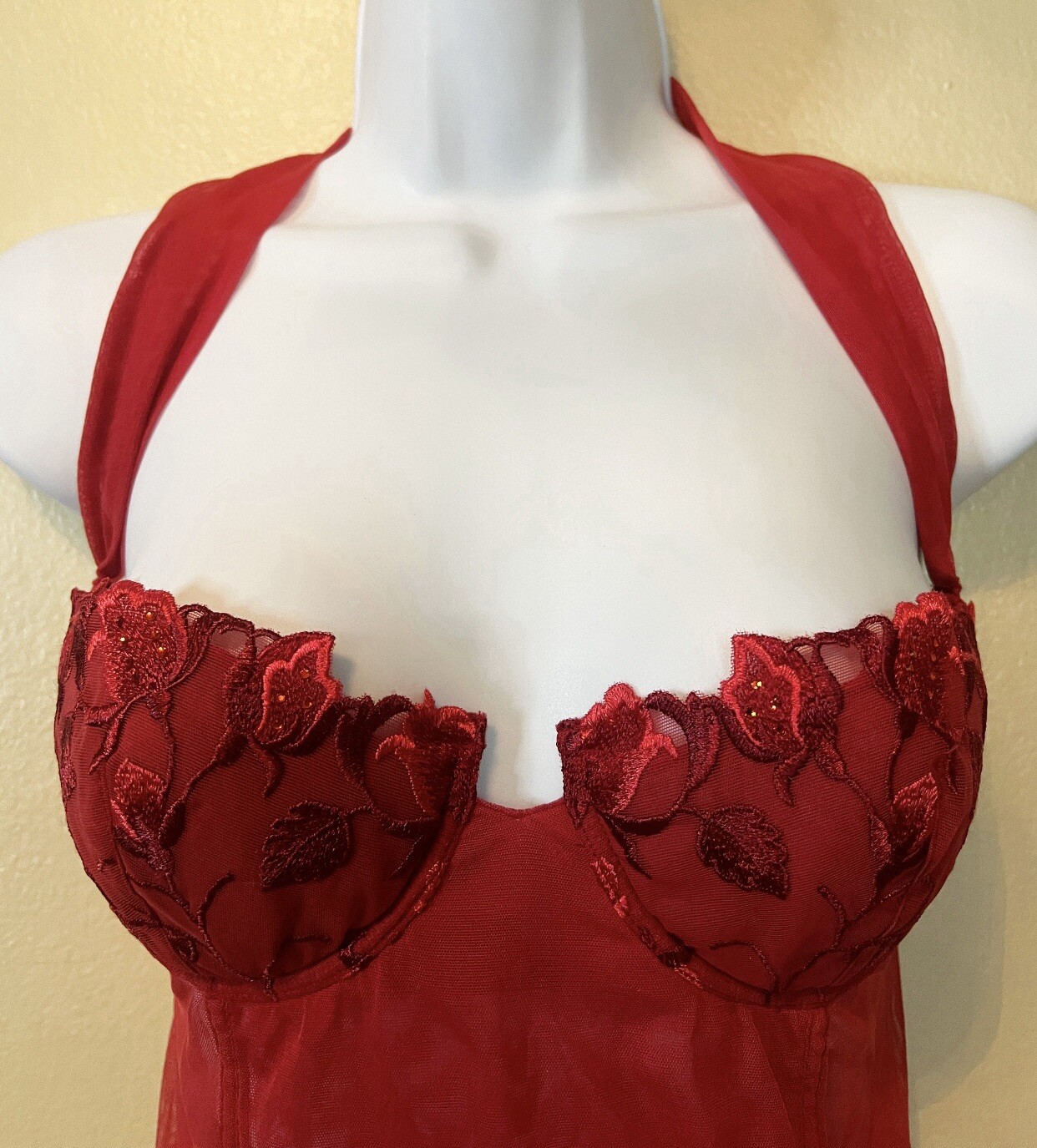 Vintage COSABELLA Italy RareY2K Black Mesh/Lace Bustier Removable Halter Strap M