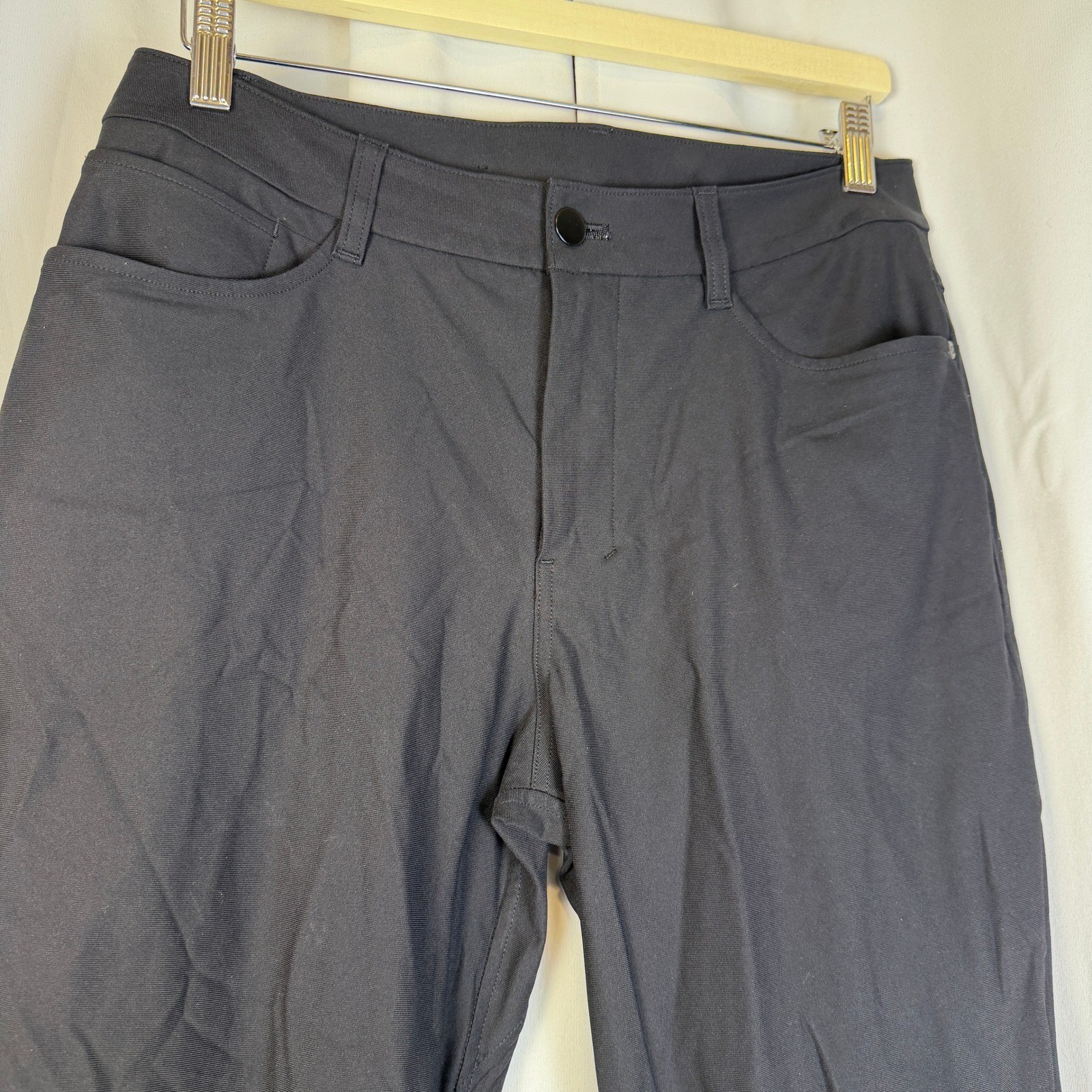 Lululemon ABC Pant Slim Mens 30 Black Warpstreme 5 Pocket Trousers LM5A01S