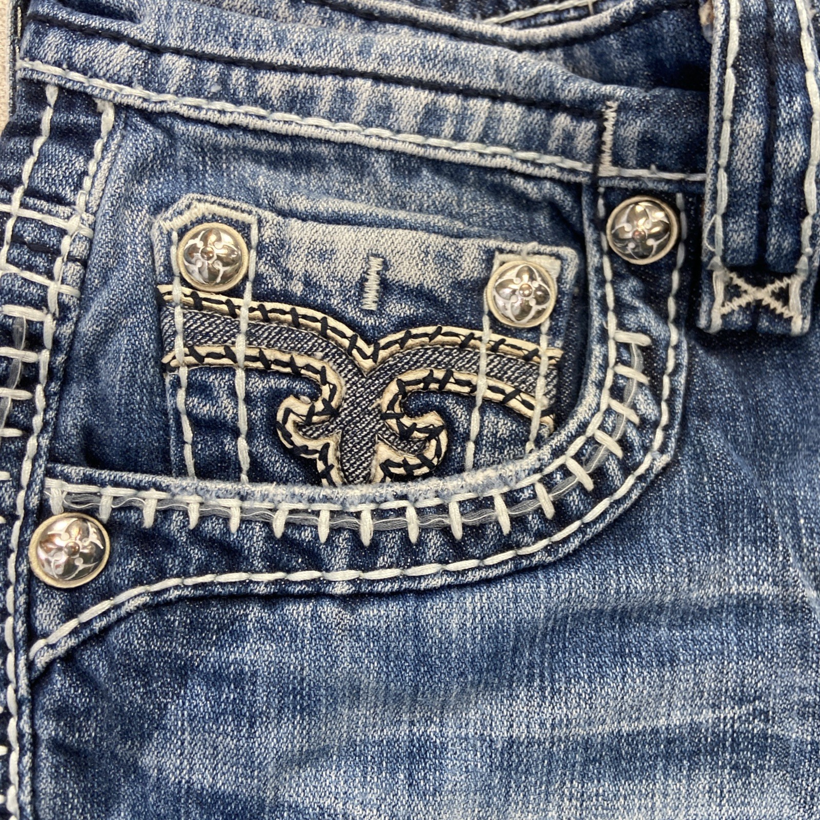 Rock Revival Jeans Men’s 30 x 29 En Medium Wash Buckle Denim Bootcut
