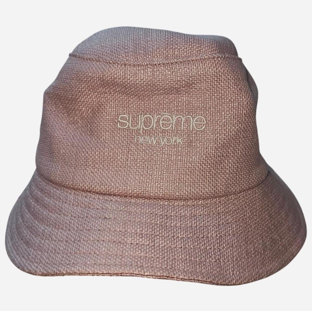 Supreme Spring Summer 2022 Pink Lilac Raffia Crusher Bucket Hat