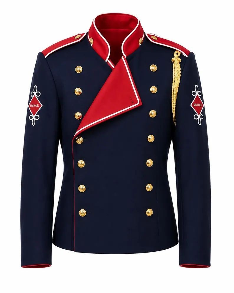 Michael 2026 Jaafar Jackson Blue Military Jacket MJ Inspired Costume Coat